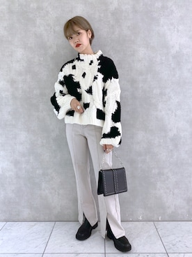 「PAGEBOY（ページボーイ）のチェーンスタッズショルダー（ショルダーバッグ）」を使った、うえさん（レディース・153cm）の秋コーディネート