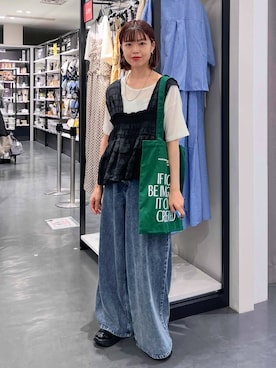 「アイテム（ベスト）」を使った、うえさん（レディース・153cm・20代）の夏コーディネート