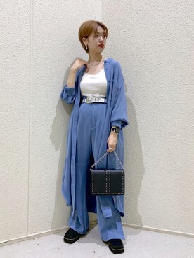 「JEANASIS（ジーナシス）のアイテム（ローファー）」を使った、うえさん（レディース・153cm）の夏コーディネート