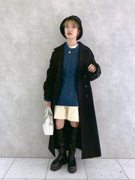 「秋トレンド2021」｜「アイテム（その他アウター）」を使った、うえさん（レディース・153cm）の秋コーディネート