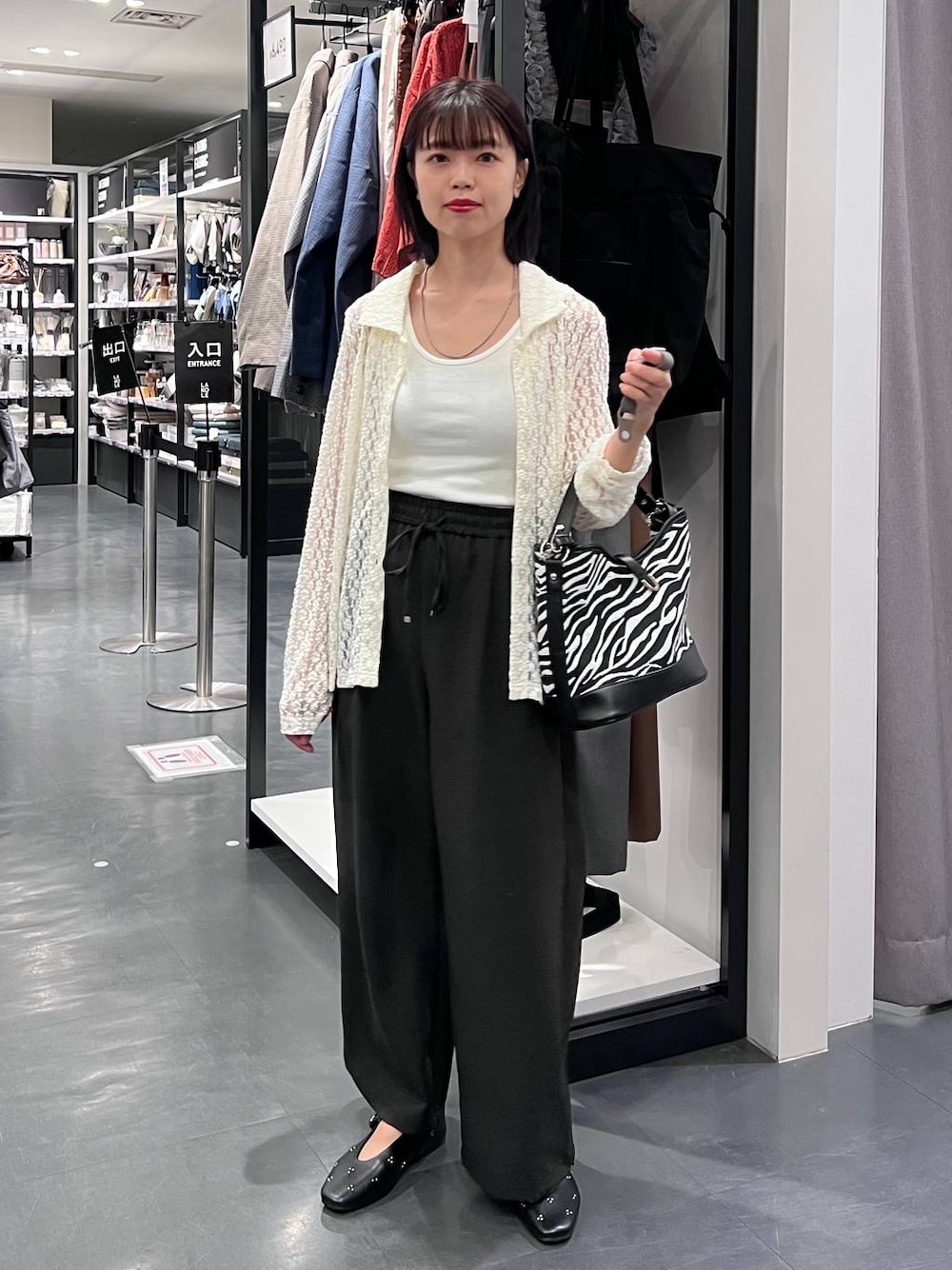 「LAKOLE、低身長、個性派、カジュアル、骨格ウェーブ」｜「LAKOLEのステンレスシンプルチェーンネックレス2 / 128997（ネックレス、その他）」を使った、うえさん（レディース・153cm）の夏コーディネートの1枚目の写真