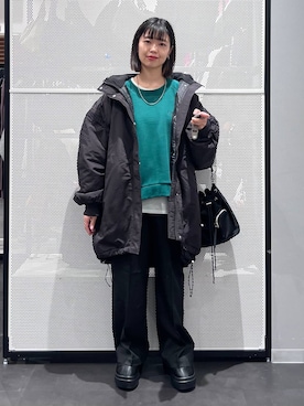 「アイテム（スリッポン）」を使った、うえさん（レディース・153cm・20代）の冬コーディネート