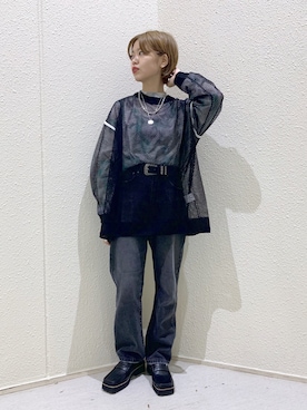 「JEANASIS（ジーナシス）のアイテム（ローファー）」を使った、うえさん（レディース・153cm）の夏コーディネート