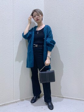 「PAGEBOY（ページボーイ）のチェーンスタッズショルダー（ショルダーバッグ）」を使った、うえさん（レディース・153cm）の秋コーディネート