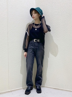 「JEANASIS（ジーナシス）のアイテム（ローファー）」を使った、うえさん（レディース・153cm）の夏コーディネート
