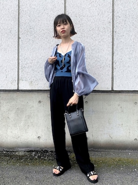 「PAGEBOY（ページボーイ）の【CORE】カウガラビスチェ（その他トップス）」を使った、うえさん（レディース・153cm）の夏コーディネート