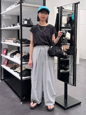 「LAKOLE（ラコレ）のステンレスシンプルチェーンネックレス2 / 128997（ネックレス、その他）」を使った、うえさん（レディース・153cm）の夏コーディネート