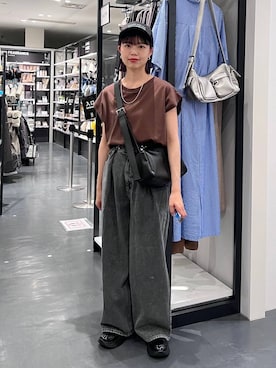 「LAKOLE（ラコレ）のアイテム（キャップ）」を使った、うえさん（レディース・153cm）の夏コーディネート