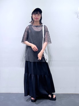 「アイテム（キャップ）」を使った、うえさん（レディース・153cm・20代）の夏コーディネート