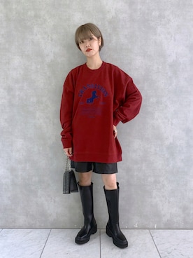 「PAGEBOY（ページボーイ）のチェーンスタッズショルダー（ショルダーバッグ）」を使った、うえさん（レディース・153cm）の秋コーディネート