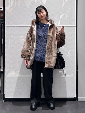 「アイテム（スリッポン）」を使った、うえさん（レディース・153cm・20代）の冬コーディネート