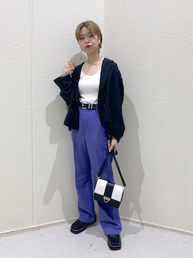 「JEANASIS（ジーナシス）のアイテム（ローファー）」を使った、うえさん（レディース・153cm）の夏コーディネート