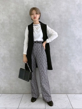 「PAGEBOY（ページボーイ）のチェーンスタッズショルダー（ショルダーバッグ）」を使った、うえさん（レディース・153cm）の秋コーディネート