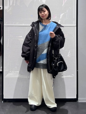 「アイテム（スリッポン）」を使った、うえさん（レディース・153cm）の冬コーディネート