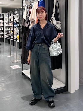 「アイテム（ローファー）」を使った、うえさん（レディース・153cm）の夏コーディネート