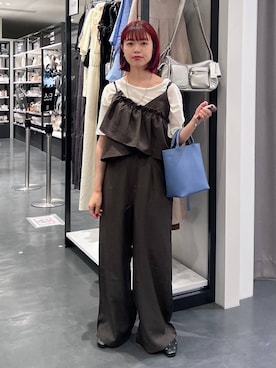 「アイテム（つなぎ/オールインワン）」を使った、うえさん（レディース・153cm）の夏コーディネート