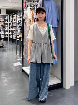 「アイテム（帽子）」を使った、うえさん（レディース・153cm・20代）の夏コーディネート