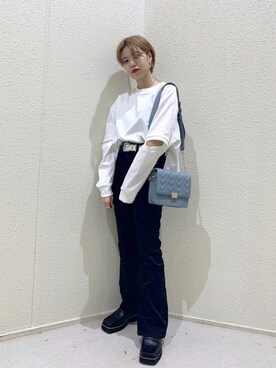 「JEANASIS（ジーナシス）のアイテム（ローファー）」を使った、うえさん（レディース・153cm）の夏コーディネート