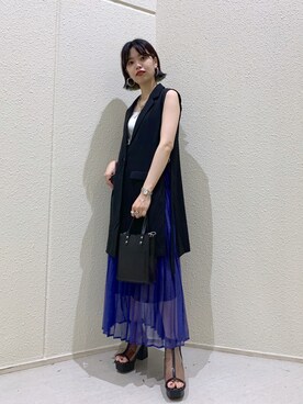「クリアサンダル」｜「アイテム（その他アウター）」を使った、うえさん（レディース・153cm）の夏コーディネート