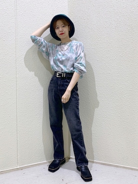 「JEANASIS（ジーナシス）のアイテム（ローファー）」を使った、うえさん（レディース・153cm）の夏コーディネート
