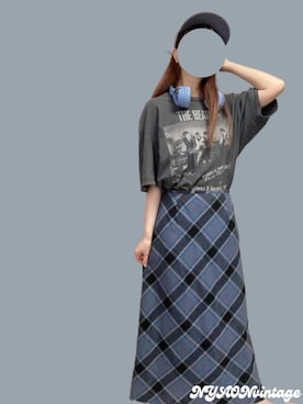 「ストリート女子」｜「アイテム（スカート）」を使った、NYAONさん（レディース・156cm）の夏コーディネート