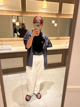 「CANAL JEAN（キャナルジーン）のアイテム（シャツ/ブラウス）」を使った、yuaさん（レディース・163cm）の夏コーディネート