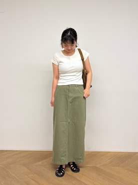 「CANAL JEAN（キャナルジーン）のdiggity　スウェードフラップショルダーバッグ（ショルダーバッグ）」を使った、yuaさん（レディース・163cm）の夏コーディネート