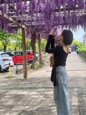 「藤の花」｜おさん（レディース・156cm）の春コーディネート