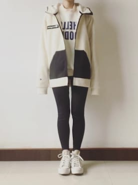 「Champion（チャンピオン）のアイテム（ジャケット/アウター）」を使った、小林_さん（レディース・157cm）の冬コーディネート