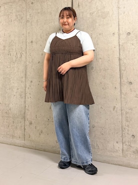 「KBF（ケイビーエフ）のアイテム（パンツ）」を使った、sakaiさん（レディース・158cm）の春コーディネート