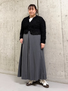 「ベロア」｜「アイテム（ワンピース/ドレス）」を使った、sakaiさん（レディース・158cm）の秋コーディネート