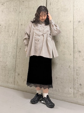 「KBF（ケイビーエフ）のアイテム（スカート）」を使った、sakaiさん（レディース・158cm）の秋コーディネート