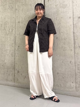 「KBF（ケイビーエフ）のアイテム（オールインワン・サロペット）」を使った、sakaiさん（レディース・158cm）の夏コーディネート