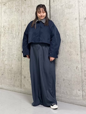 「KBF（ケイビーエフ）のWIDEワイドパンツ（その他パンツ）」を使った、sakaiさん（レディース・158cm）の冬コーディネート