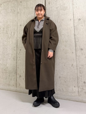 「アイテム（ステンカラーコート）」を使った、sakaiさん（骨格ウェーブ・レディース・158cm）の秋コーディネート