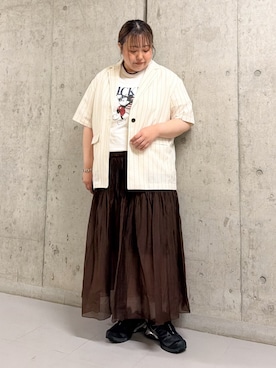 「KBF（ケイビーエフ）のアイテム（ジャケット/アウター）」を使った、sakaiさん（レディース・158cm）の夏コーディネート