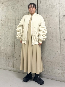 「KBF（ケイビーエフ）のアイテム（MA-1）」を使った、sakaiさん（レディース・158cm）の秋コーディネート