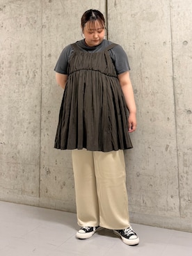 「KBF（ケイビーエフ）のGOOD ROCK SPEED　THE BEATLES T-SHIRTS（Tシャツ/カットソー、グレー系）」を使った、sakaiさん（レディース・158cm）の夏コーディネート