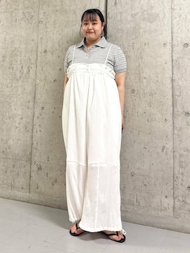 「夏」｜「アイテム（サロペット/オーバーオール）」を使った、sakaiさん（レディース・158cm）の夏コーディネート