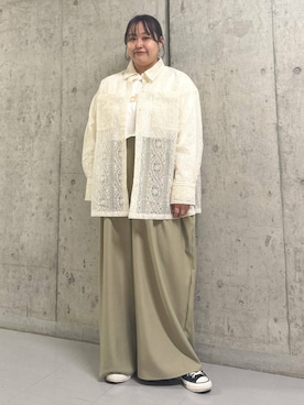 「KBF（ケイビーエフ）のWIDEワイドパンツ（その他パンツ）」を使った、sakaiさん（レディース・158cm）の冬コーディネート