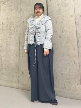「KBF（ケイビーエフ）のWIDEワイドパンツ（その他パンツ）」を使った、sakaiさん（レディース・158cm）の冬コーディネート
