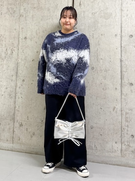 「シルバー」｜「アイテム（スラックス）」を使った、sakaiさん（レディース・158cm）の冬コーディネート