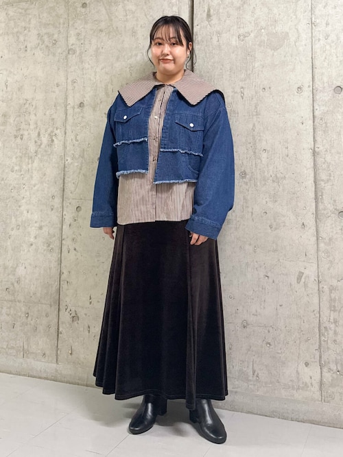 セール】セミフレアベロアスカート（スカート）｜KBF（ケイビーエフ