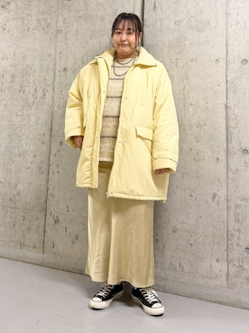 「KBF（ケイビーエフ）のモンスターパテッドミドルコート（ダウンジャケット/コート）」を使った、sakaiさん（レディース・158cm）の秋コーディネート