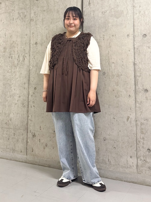 み*ん様 【KBF】タックプリーツミニワンピース/ブラウン/新品/週末まで出品 KBF｜タックプリーツミニワンピース | Rakuten Fashion(楽天
