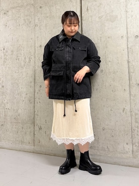 「KBF（ケイビーエフ）のアイテム（ジャケット/アウター）」を使った、sakaiさん（レディース・158cm）の秋コーディネート