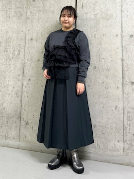 「KBF（ケイビーエフ）のフリルドッキングスウェット（スウェット）」を使った、sakaiさん（レディース・158cm）の秋コーディネート