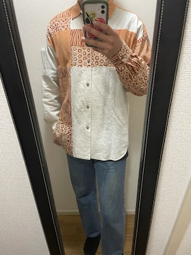「古着のアイテム（デニムパンツ、ブルー系）」を使った、takuさん（メンズ・174cm）の秋コーディネート
