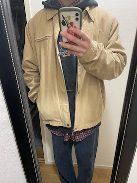「古着のアイテム（デニムパンツ、ブルー系）」を使った、takuさん（メンズ・174cm）の冬コーディネート
