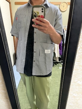 「古着のアイテム（その他パンツ、グリーン系）」を使った、takuさん（メンズ・174cm）の秋コーディネート